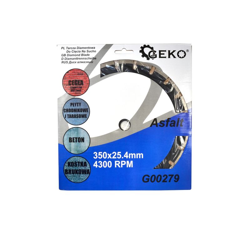Casa si Gradina - Constructii - Scule electrice si accesorii - Accesorii polizare si slefuire - Disc diamantat pentru asfalt 350mm x 25,4mm, GEKO PROFI G00279 - Infinity.ro