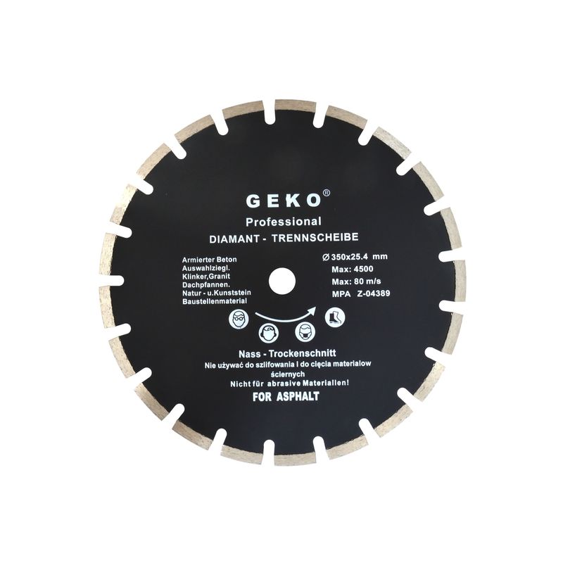 Casa si Gradina - Constructii - Scule electrice si accesorii - Accesorii polizare si slefuire - Disc diamantat pentru asfalt 350mm x 25,4mm, GEKO PROFI G00279 - Infinity.ro