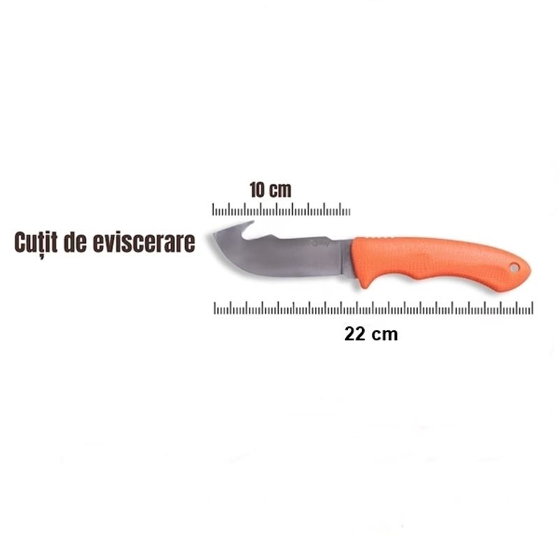Casa si Gradina - Bucatarie si vesela - Vesela si tacamuri - Cutite si seturi de cutite - Cutit de vanatoare, IdeallStore®, Portocaliu, 22 cm - Infinity.ro