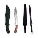 Sport si Outdoor - Camping - Cutite, bricege si accesorii - Cutite si bricege - Set maceta si sabie de vanatoare, IdeallStore®, Last Ronin, 68.5 cm - Infinity.ro