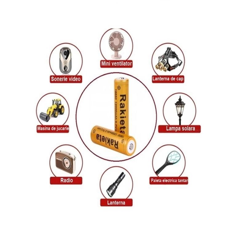 Casa si Gradina - Electrice - Accesorii electrice - Baterii, acumulatori si incarcatoare - Set doi acumulatori 18650 Li-Ion, IdeallStore®, 3.7V 12000mAh - Infinity.ro