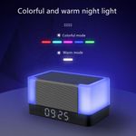 Casa si Gradina - Corpuri si surse de iluminat - Veioze si lampi - Veioze - Lampa led RGB, cu incarcare wireless pentru telefon, ceas si boxa bluetooth, compatibila cu iPhone/Samsung/Huawei, Alb - Infinity.ro