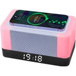 Casa si Gradina - Corpuri si surse de iluminat - Veioze si lampi - Veioze - Lampa led RGB, cu incarcare wireless pentru telefon, ceas si boxa bluetooth, compatibila cu iPhone/Samsung/Huawei, Alb - Infinity.ro