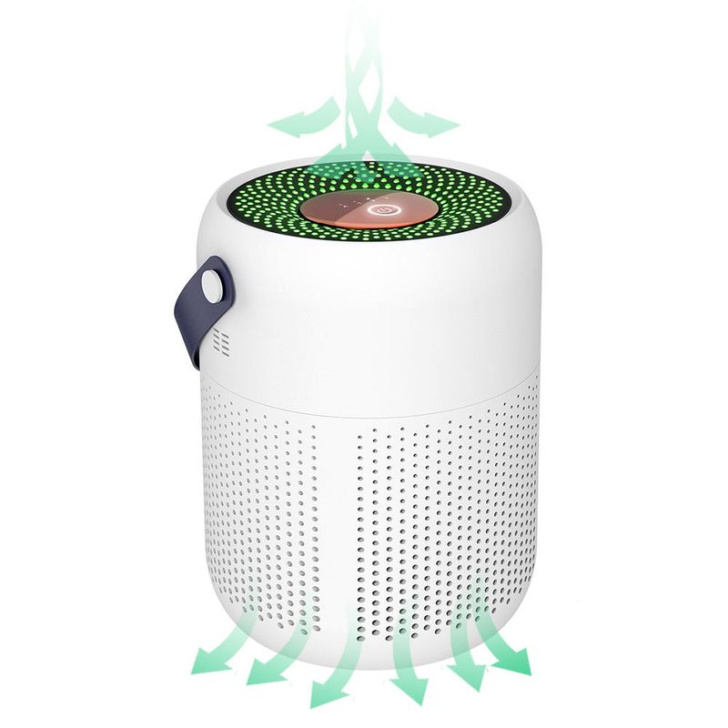 Electronice si Electrocasnice - Climatizare si sisteme de incalzire - Aparate filtrare aer - Purificatoare de aer - Purificator de aer avansat OneLucero cu filtru True Hepa si Ionizare, design 360 - Infinity.ro