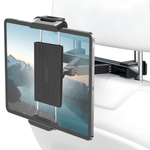 Auto si Moto - Piese auto si accesorii - Interior auto - Accesorii interior - Suport auto tetiera pentru tableta si telefon, Reglabil si pliabil, Aliaj, Negru/Argintiu - Infinity.ro