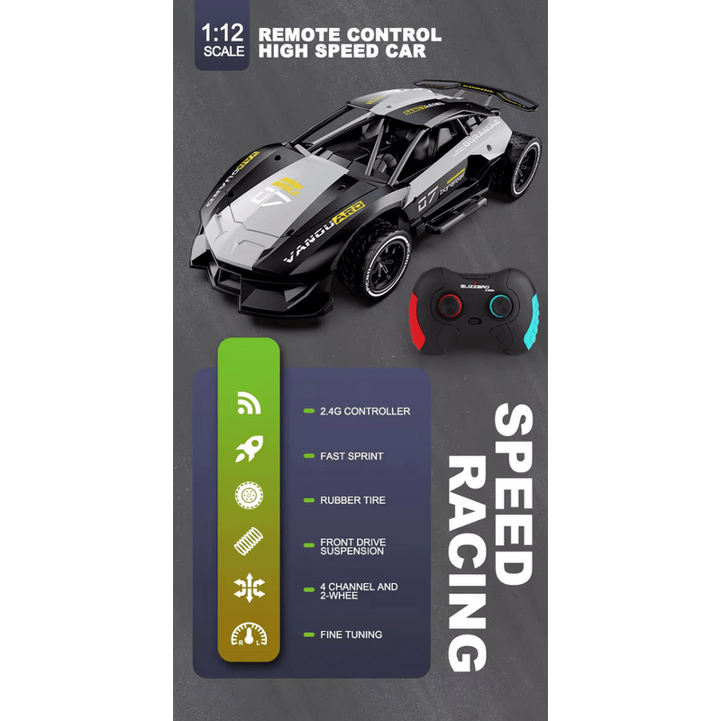 Jucarii, Copii si Bebe - Jucarii si jocuri - Vehicule si jucarii cu telecomanda - Masinute - Masina curse de mare viteza cu telecomanda, incarcare USB, acumulator inclus, 32x15.5x8.5cm - Infinity.ro