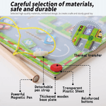 Jucarii, Copii si Bebe - Jucarii si jocuri - Jucarii & jocuri educative - Jucarii interactive - Labirint cu masini magnetice inscriptionate cu litere, parcheaza masina pe litera corecta cu pixul magnetic, 30x30x1.5cm - Infinity.ro