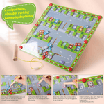 Jucarii, Copii si Bebe - Jucarii si jocuri - Jucarii & jocuri educative - Jucarii interactive - Labirint cu masini magnetice inscriptionate cu litere, parcheaza masina pe litera corecta cu pixul magnetic, 30x30x1.5cm - Infinity.ro