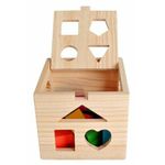 Jucarii, Copii si Bebe - Jucarii si jocuri - Jucarii bebelusi - Jucarii de sortat - Cub educational sortare, multicolor, lemn, 14 x 14 x 12 cm, 13 piese - Infinity.ro