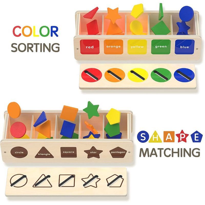 Jucarii, Copii si Bebe - Jucarii si jocuri - Jucarii bebelusi - Jucarii de sortat - Jucarie educationala sortare,asociere culori si forme, 39 piese, 29 x 7.5 x 9.5 cm - Infinity.ro