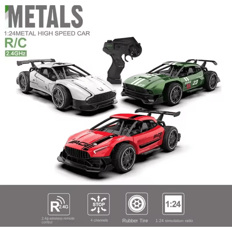 Jucarii, Copii si Bebe - Jucarii si jocuri - Vehicule si jucarii cu telecomanda - Masinute - Masina de mare viteza din aliaj cu telecomanda, incarcare USB, acumulator inclus, 20x9.5x6 cm , verde - Infinity.ro