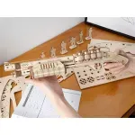 Jucarii, Copii si Bebe - Jucarii si jocuri - Jocuri si puzzle - Puzzle - Puzzle 3D, set constructie pusca de vanatoare din lemn, soldati ca tinte, 170 piese, DIY - Infinity.ro