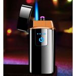 Market - Tutun si tigari - Articole si accesorii tutun - Bricheta MBrands HYBRID electronica si gaz, Dublu Arc , aprindere touch ,incarcare USB - Alb Mat - Infinity.ro