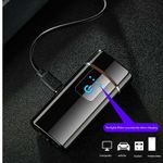 Market - Tutun si tigari - Articole si accesorii tutun - Bricheta MBrands HYBRID electronica si gaz, Dublu Arc , aprindere touch ,incarcare USB - Alb Mat - Infinity.ro