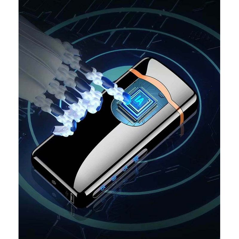 Market - Tutun si tigari - Articole si accesorii tutun - Bricheta MBrands cu arc electric PULSED ,carcasa metalica, Fara Gaz ,incarcare USB, antivant - Multicolor - Infinity.ro