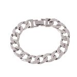 Fashion, accesorii si bijuterii - Barbati - Bijuterii barbati - Bratari barbati - Bratara MBrands din aliaj metalic cu pietre - Argintiu - Infinity.ro