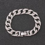 Fashion, accesorii si bijuterii - Barbati - Bijuterii barbati - Bratari barbati - Bratara MBrands din aliaj metalic cu pietre - Argintiu - Infinity.ro