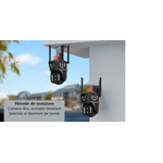 Casa si Gradina - Electrice - Smart Home - Camere de supraveghere - Camera de supraveghere PTZ, Tripla, 4 lentile, 4MPx4, 8K Ultra HD, 10xZoom, WI-FI, Alarma audio si luminoasa - Infinity.ro