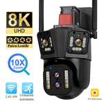 Casa si Gradina - Electrice - Smart Home - Camere de supraveghere - Camera de supraveghere PTZ, Tripla, 4 lentile, 4MPx4, 8K Ultra HD, 10xZoom, WI-FI, Alarma audio si luminoasa - Infinity.ro