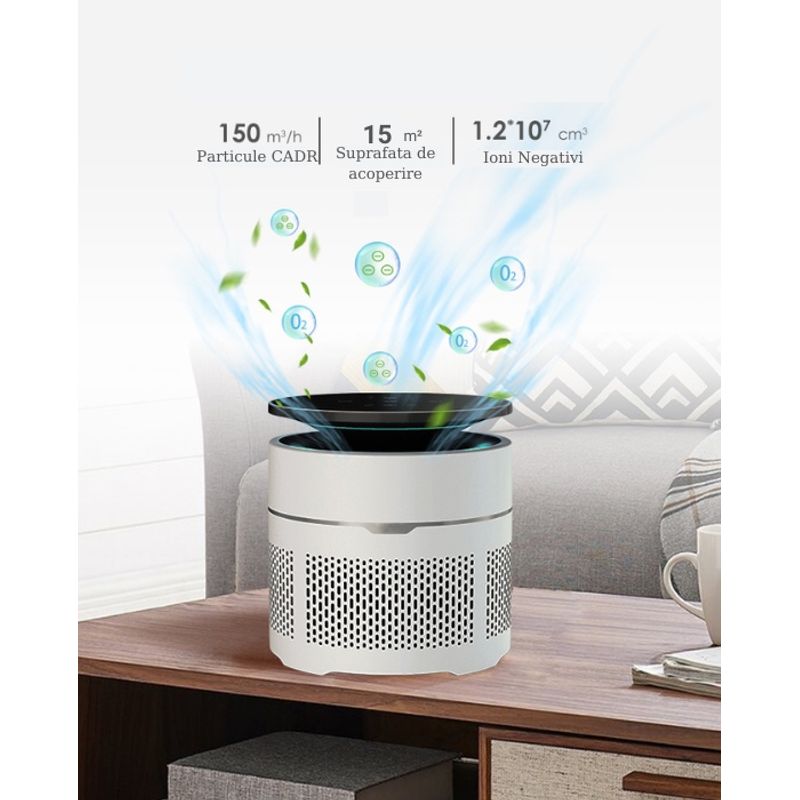 Electronice si Electrocasnice - Climatizare si sisteme de incalzire - Aparate filtrare aer - Purificatoare de aer - Purificator de aer, Filtru 3in 1, True Hepa, Functie Ionizare, Lampa UV-C - Infinity.ro