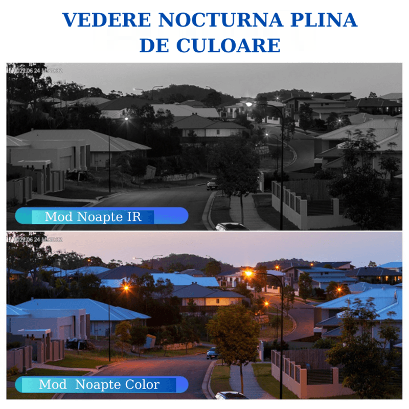 Casa si Gradina - Electrice - Smart Home - Camere de supraveghere - Camera de supraveghere PTZ, Tripla, 4 lentile, 4MPx4, 8K Ultra HD, 10xZoom, WI-FI, Alarma audio si luminoasa - Infinity.ro