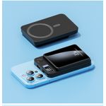 Laptop, Telefoane si Tablete - Telefoane mobile si accesorii - Accesorii Telefoane - Baterii externe - Baterie Externa DolphinMC®, Incarcare wireless, Usb C, Magsafe, Fast Charge 15W, Power Bank 10.000 mAh, Negru - Infinity.ro