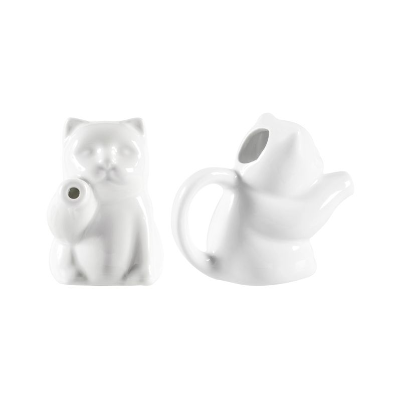 Casa si Gradina - Bucatarie si vesela - Cani si pahare - Cani si cesti - Cana lapte din portelan alb sub forma de pisica, 50 ml - Infinity.ro