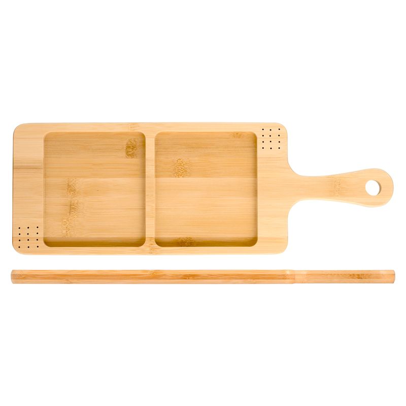 Casa si Gradina - Bucatarie si vesela - Vesela si tacamuri - Platouri de bucatarie - Platou aperitive compartimentat, bambus, 43x15 cm - Infinity.ro