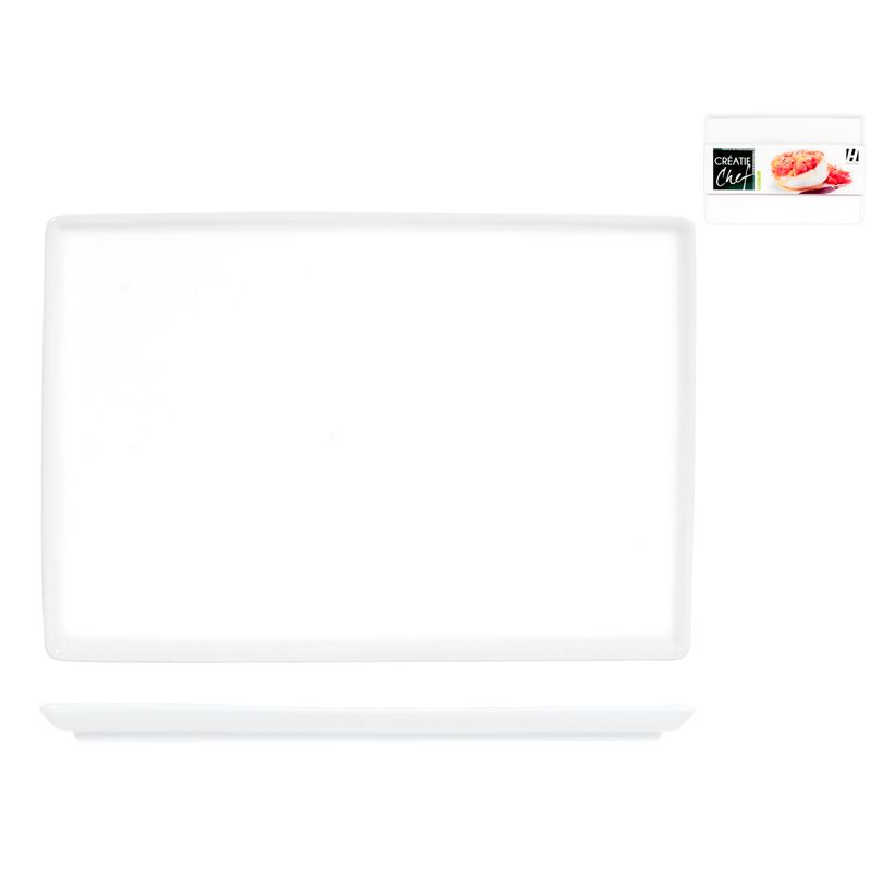 Casa si Gradina - Bucatarie si vesela - Vesela si tacamuri - Platouri de bucatarie - Platou alb portelan 30x19x2 cm - Infinity.ro