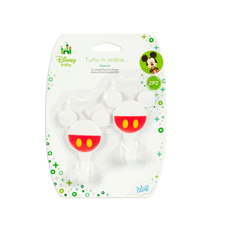 Casa si Gradina - Sanitare - Suporturi si accesorii baie - Suporturi baie - Set 2 carlige autoadezive, Mickey Mouse, 6x2.5x9 cm - Infinity.ro