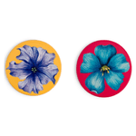 Casa si Gradina - Textile si covoare - Textile bucatarie - Servete si naproane - Set 2 suporturi ceramica cu imprimeu floral, rotund 20 cm - Infinity.ro