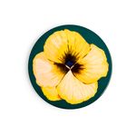 Casa si Gradina - Textile si covoare - Textile bucatarie - Servete si naproane - Set 2 suporturi ceramica cu imprimeu floral, rotund 20 cm, galben-portocaliu - Infinity.ro