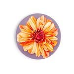 Casa si Gradina - Textile si covoare - Textile bucatarie - Servete si naproane - Set 2 suporturi ceramica cu imprimeu floral, rotund 20 cm, galben-portocaliu - Infinity.ro