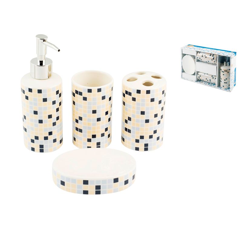 Casa si Gradina - Sanitare - Suporturi si accesorii baie - Suporturi baie - Set accesorii baie, ceramica, 4 piese, Christal - Infinity.ro