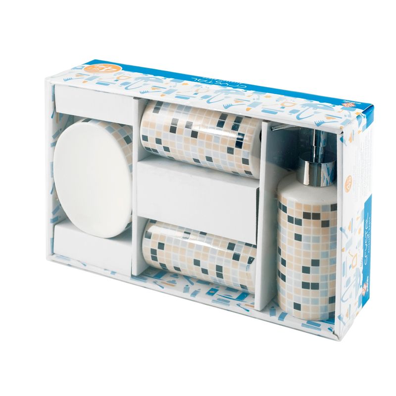 Casa si Gradina - Sanitare - Suporturi si accesorii baie - Suporturi baie - Set accesorii baie, ceramica, 4 piese, Christal - Infinity.ro