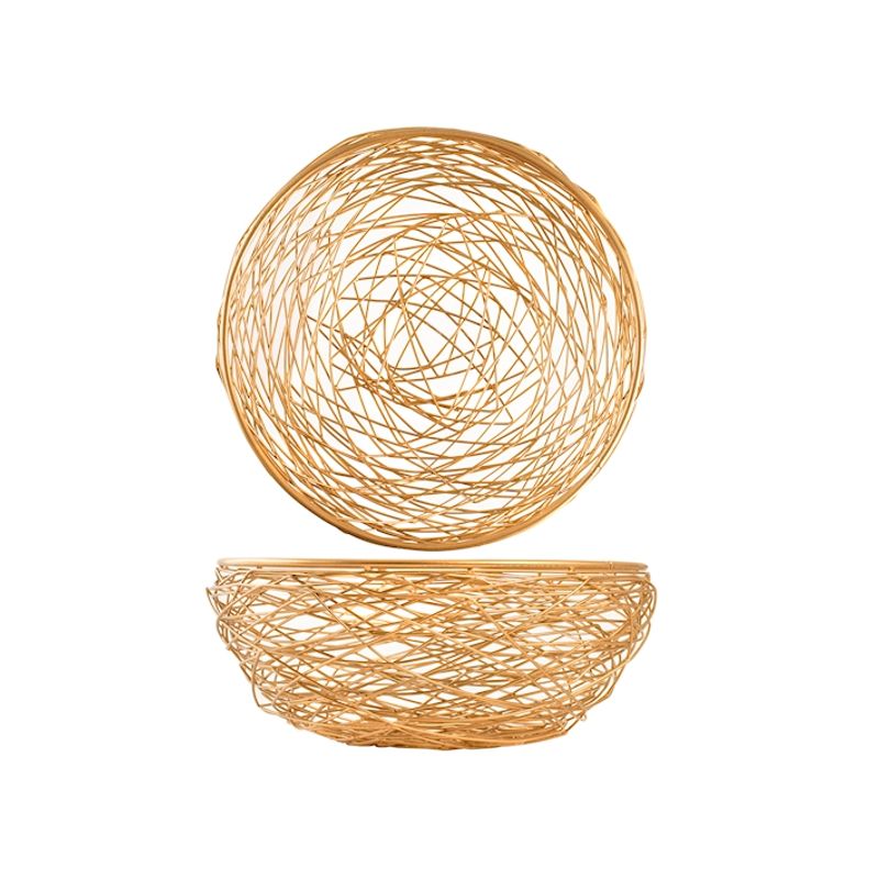 Casa si Gradina - Decoratiuni - Obiecte decorative - Accesorii decorative - Cos tesut, ,H&H, fir din metal,auriu, 26x11 cm - Infinity.ro