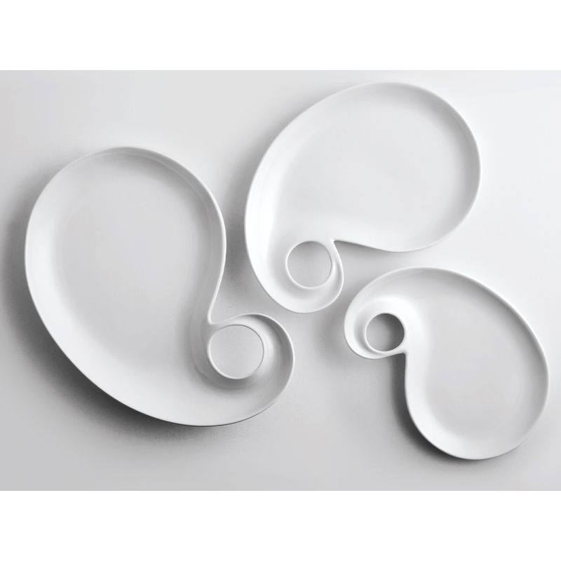 Casa si Gradina - Bucatarie si vesela - Vesela si tacamuri - Platouri de bucatarie - Platou aperitiv Drop, Portelan, 29x20, alb - Infinity.ro