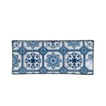 Casa si Gradina - Bucatarie si vesela - Vesela si tacamuri - Platouri de bucatarie - Platou dreptunghiular din portelan New Bone Chine cu design albastru, 20.5x8.5 cm - Infinity.ro