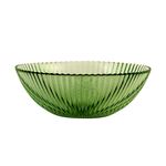 Casa si Gradina - Bucatarie si vesela - Vesela si tacamuri - Farfurii si boluri - Bol Groove, H&H, sticla striata verde, 13 cm - Infinity.ro