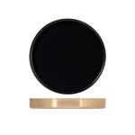 Casa si Gradina - Bucatarie si vesela - Ustensile bucatarie - Tavi servire - Tava rotunda, Inox, 32cm, Negru si auriu - Infinity.ro