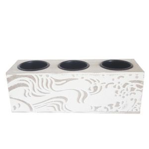 Suport decorativ pentru lumanari, Mdf, 19x6x7 cm