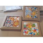 Casa si Gradina - Textile si covoare - Textile bucatarie - Servete si naproane - Set 3 suporturi ceramice, margine pluta, 20x20 cm - Infinity.ro