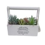 Casa si Gradina - Decoratiuni - Obiecte decorative - Plante artificiale - Plante artificiale decorative in suport lemn 21x10x20 cm, Alb - Infinity.ro