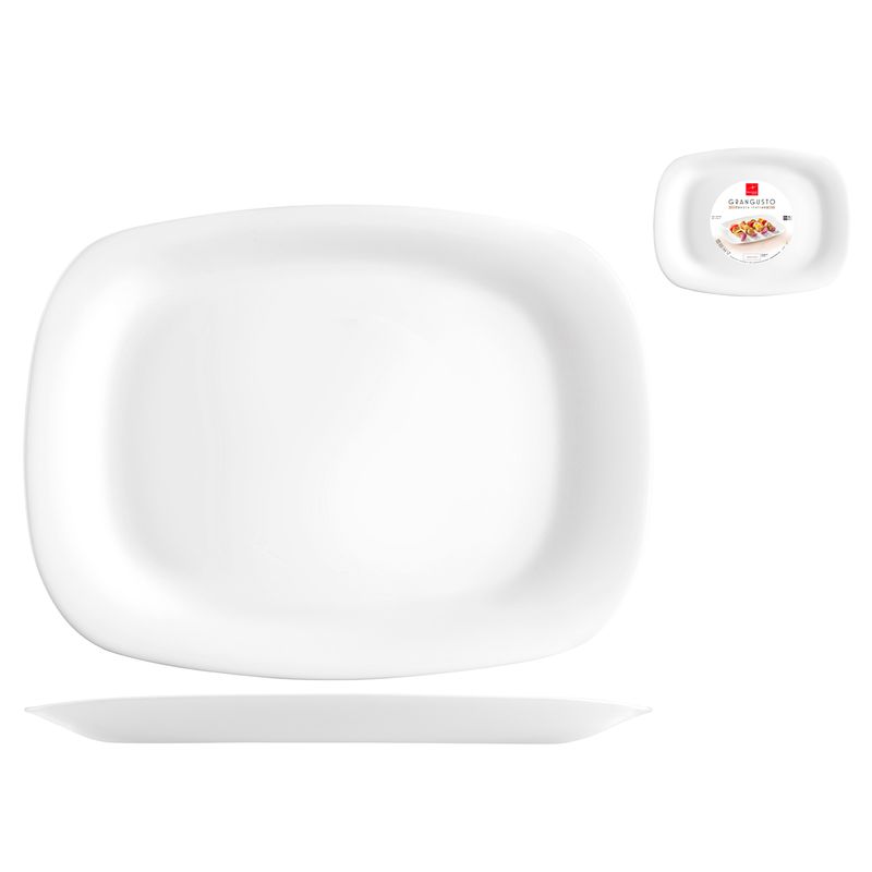 Casa si Gradina - Bucatarie si vesela - Vesela si tacamuri - Platouri de bucatarie - Platou Grangusto, opal, 33x24cm, alb - Infinity.ro