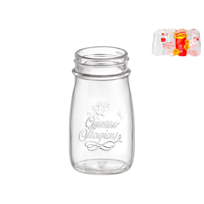 Casa si Gradina - Bucatarie si vesela - Cani si pahare - Sticle - Set 12 sticle cu capac Quattro Stagioni, Bormioli Rocco, sticla transparenta, 0,2 L - Infinity.ro