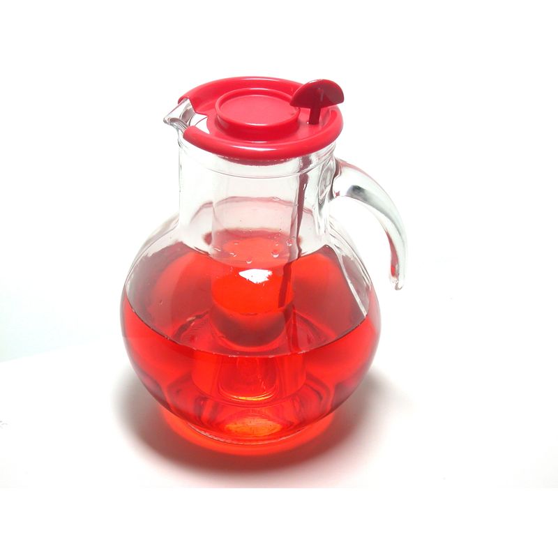 Casa si Gradina - Bucatarie si vesela - Accesorii bar - Carafe si decantoare - Carafa sticla Bormioli Rocco, Kufra, cu tub de gheata. 2 l, rosu - Infinity.ro