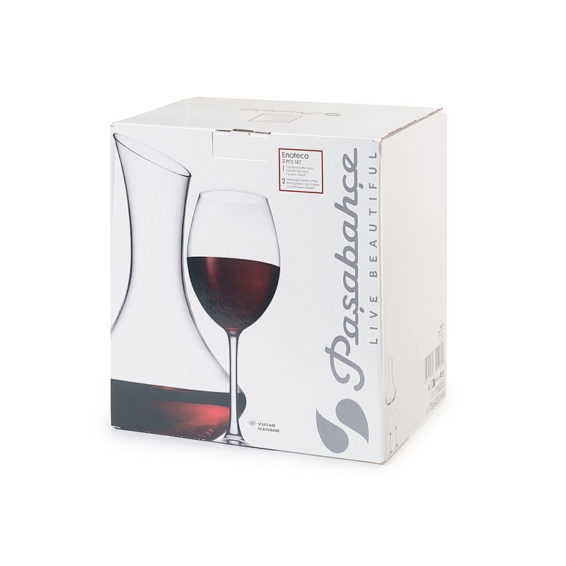 Casa si Gradina - Bucatarie si vesela - Accesorii bar - Carafe si decantoare - Set decantor si 2 pahare Enoteca, sticla, 1.8 l - Infinity.ro