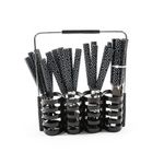 Casa si Gradina - Bucatarie si vesela - Vesela si tacamuri - Tacamuri si seturi - Set 24 tacamuri in suport stand, otel inoxidabil, negru - Infinity.ro