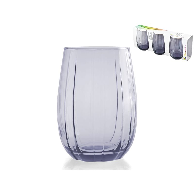 Casa si Gradina - Bucatarie si vesela - Cani si pahare - Pahare - Set 3 pahare Linka, 380 ml, mov - Infinity.ro