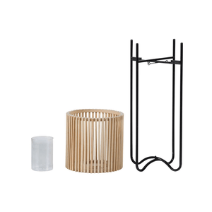 Set 2 Suporturi, bambus si metal, 32X32XH.90 cm